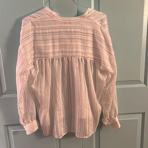 Vince V-neck Tunic Blouse with Stripe - Picture 6 of 7